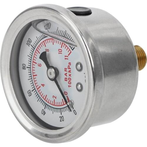 Tester Monitoring System for Auto Liquid Fuel Pressure Gauge Meter Oil Press Gauge Universal Liquid 0-160 psi 1/8 NPT