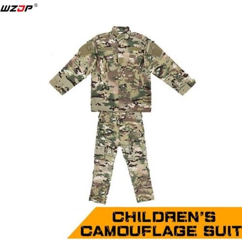 WZJP Outdoor Airsoft Camouflage Kids Suit Military Tactical Uniforms Clothing Sets Boy&Girl Fitted Camouflage Army Children Set