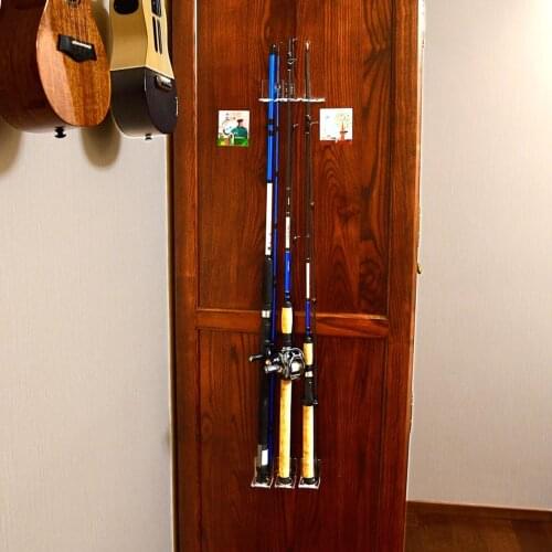 Vertical 3-Rod Rack Fishing Pole Holder Rod Holders Wall Mount Racks for Garage