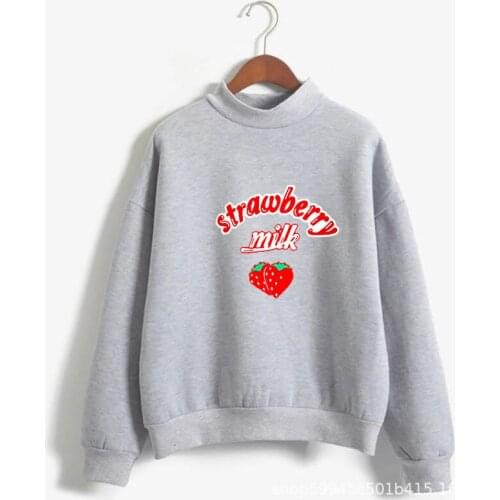 Harajuku Kawaii Strawberry Hoodie Sweatshirt Women 2021 Korean Fashion Kpop Street Style Sweatshirts Schoolgirl Streetwear