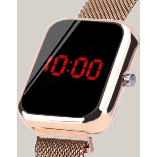 2020 Women Watches Fashion LED Watch Stainless Steel Watch Big Dial Digital Watches Men Wristwatch Electronic Clock For Women