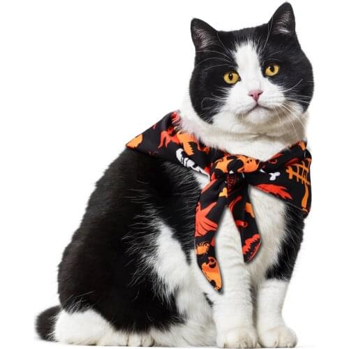 Pet Bandana Creative Cartoon Printing Pet Bib Triangle Bandana For Cat Dog Pet Clothing Accessories For Halloween Party Decor