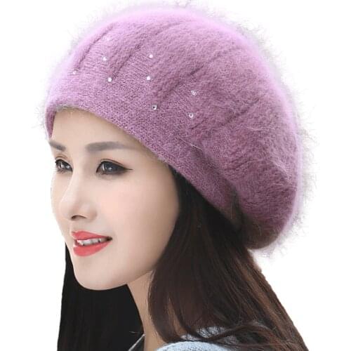 Fibonacci Winter Hat 2020 Ladies Berets Wool Cashmere Beanie Women Brand Casual Bonnet High Quality Female Vintage Knitted Cap