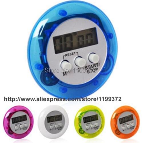 100pcs/lot New digital kitchen timer Kitchen helper Mini LCD Screen Kitchen Count Down Clip Timer Alarm 5 Colors