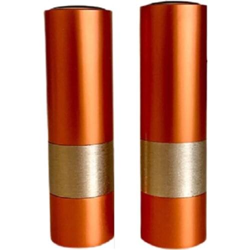 12.1mm New Magnetic Round Aluminum Lip Balm Container Empty Lipstick Tube Orange Cosmetic Packaging Refillable Bottle 10/25pcs