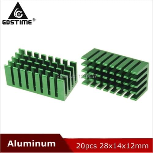 20Pieces LOT 28x14x12mm Memory Heat sink Aluminum IC Graphic card Ram Heatsink 28mm