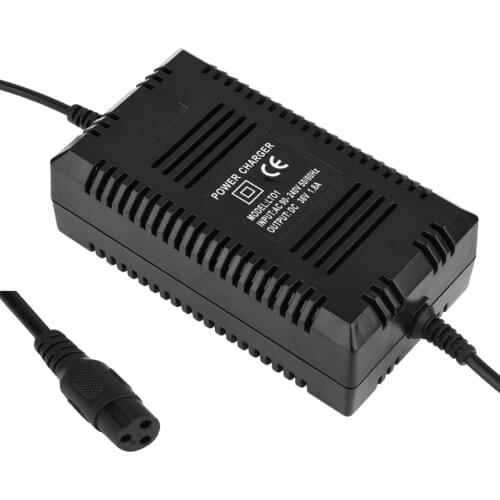 EU standard 36V 1.8A XLR 3 Pin Plug Female Smart Charger Electric Scooter Power Adapter for E-scooter E-bike lead acid gel 36V