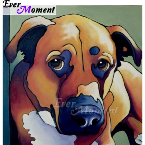 Ever Moment Diamond Painting Handmade 5D DIY Dog Full Square Drill Mosaic Picture Of Rhinestone Diamond Embroidery ASF1883