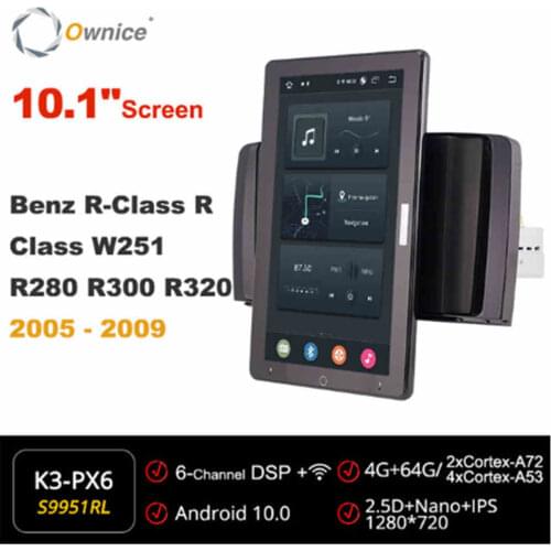 720P 10.1" Android 10.0 Car Radio forMercedes Benz R-Class Auto Multimedia Video Audio GPS Player head Unit Auto Rotatable