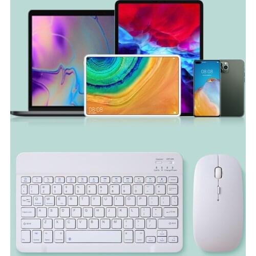 Wireless Bluetooth 10“ Keyboard Mouse Jelly Comb for iPad Tablet PC Laptop