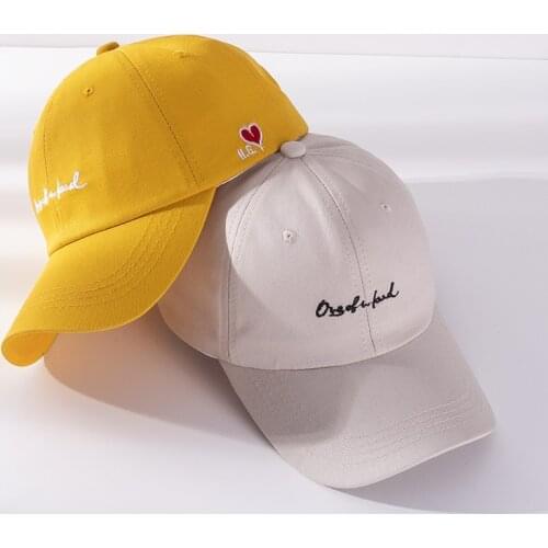 Solid Baseball Cap Women Summer Sunscreen Hat Smile Character Embroidery Casual Adjustable Men Snapback Sunhat Golf Baseball Hat