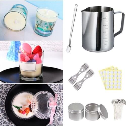 Safe Candle Making Kit Pouring Pot Wicks Sticker Home Stainless Steel DIY Handemade Fixator Craft Tools Rust Resistant Portable