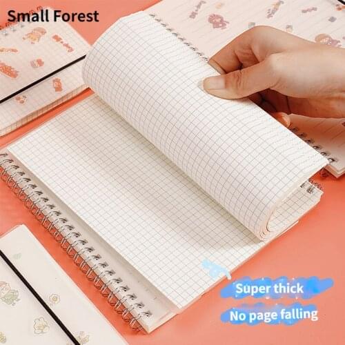 Notebook Spiral Sketchbook Graffiti Notebook for School Supplies Size A5&A6 160 Pages Coil Notebook Grid Blank Page Cute Planner