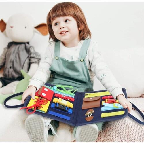 Kids Montessori Toys Baby Busy Board Buckle Training Essential Educational Sensory Board for Toddlers Intelligence Develop