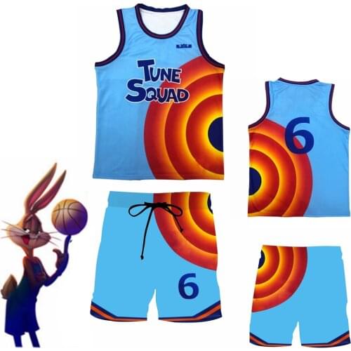 Space Jam Jersey James #6 Cosplay Costume Tune Squad Shirt New Legacy Basketball Uniform Vest Shorts Set Sportswear Kids Adult