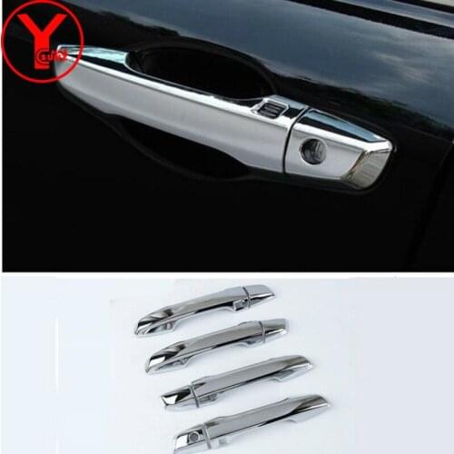 For Honda Accord 10th 2018 2019 2020 Carbon Fiber Chrome Car Side Door Handle Cover Trim Molding