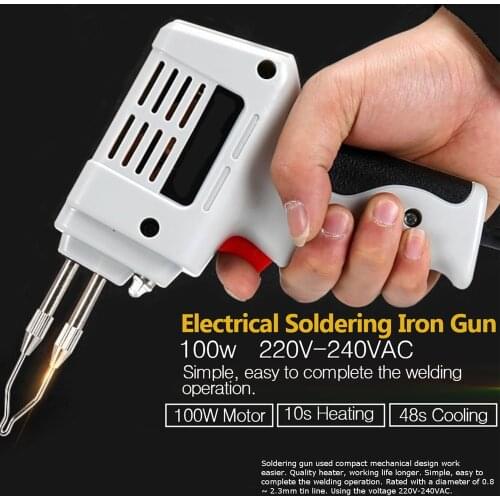Electrical Soldering Iron Gun Hot Air Heat Gun Hand Welding Tool With Solder Wire Welding Repair Tools Kit EU 220V 100W New Hot