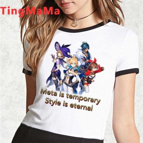 Genshin Impact Keqing summer top top tees men tumblr grunge white t shirt graphic tees summer top streetwear