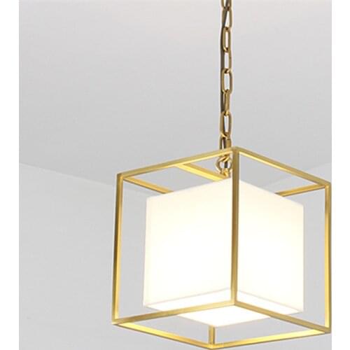 Personality Creative Round Ball Copper Chandelier Nordic Post-Modern Contracted Living Room Bedroom sample room Light