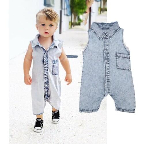 2020 New Denim Baby Clothing Newborn Baby Romper Infant Boy Girl Jumpsuit Clothes Outfits for Children
