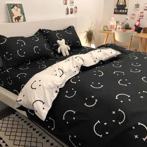 Smile Printting Bedding Set Comfort Duvet Cover Set Super Soft Bed Linen Bed Cover Set