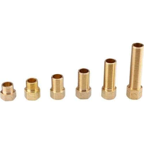 1 Piece Brass Adapter Plumbing Fittings Water Pipe 1/2''3/4''1'' Male Thread Joint Copper Connector Inner Outer Wire Hexagon