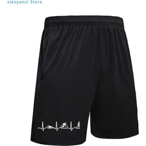 Summer Fashion Men sports pants Triathlon Heartbeat Love mens running Shorts Triathlon short pant