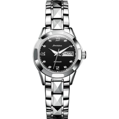 JSDUN-Sapphire Mechanical Ladies Watch, Luxury Brand, Tungsten Steel, Waterproof, High Quality, Stylish And Simple