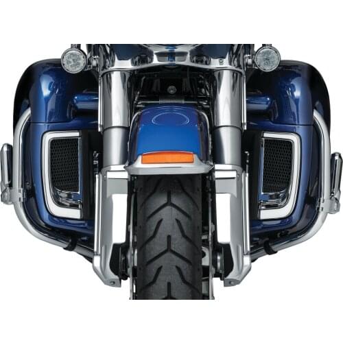 Motorcycle Black LED Fairing Lower Grills Turn Signal Running Light Lamp For Harley Touring Street Road Electra Tri Glide FLHTK