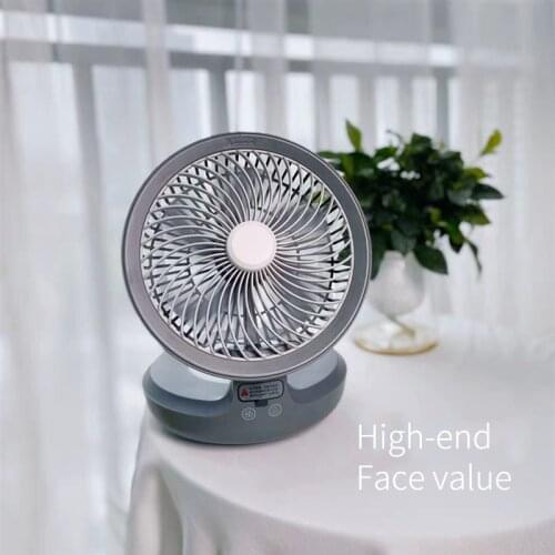 2020 new wall-mounted wireless portable fan 4000 mAh super long standby mute foldable fan with night light shaking head mini fan
