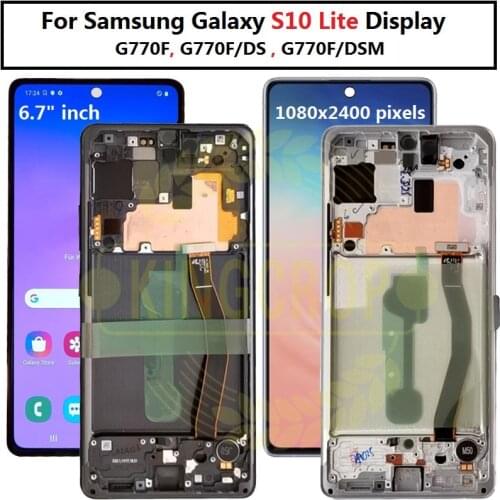 NEW ORIGINAL AMOLED S10 lite LCD For SAMSUNG Galaxy S10lite G770F, G770F/DS, G770F/DSM Touch Screen Digitizer s10 lite lcd