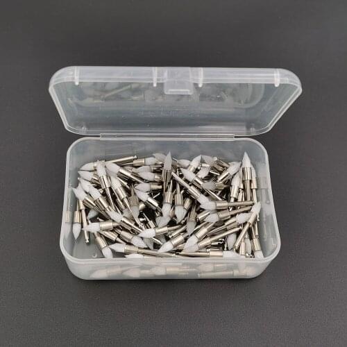 Transparent Soft Dental Lab Polishing Brush Tapered Shape Polisher 100pc/box Nylon Prophylaxis Brushes Dental Disposables