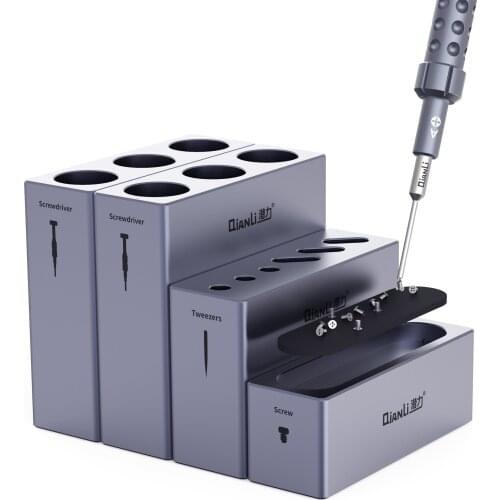 QIANLI Aluminum Alloy Storage Box Screwdrivers Tweezers Screw Magnetic Storage Rack Multi Function Module Combination New Tools