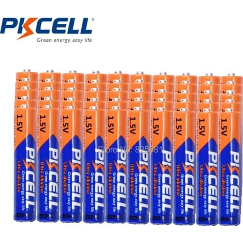 50PCS PKCELL AAAA Alkaline Battery LR61 AM6 1.5V Batteries E96 LR8D425 MN2500 MX2500 4A For Bluetooth Earphone Alarm Clock
