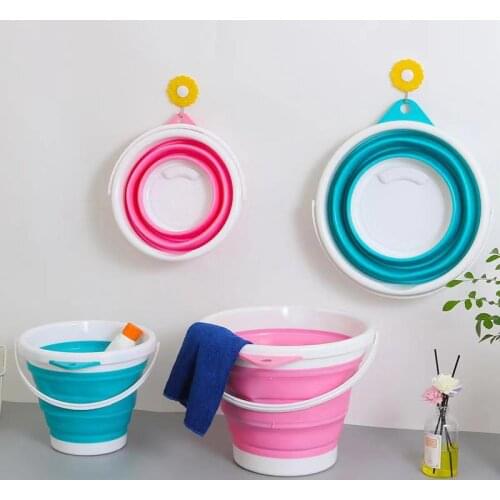 5L 10L Folding PTE Soft Plastic Bucket Outdoor Portable Camping Household Car Wash Fishing Painting Multi-function Bucket