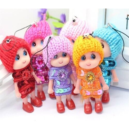 Confused Doll Key Chain Phone Pendant Cute Keyring Mini Doll Best Toy Gift for Girl Charm Ornament Accessories Wholesale