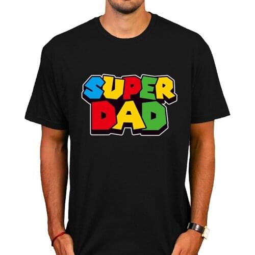 Super Dad Men Tshirt Colorful Short Sleeve Mario Luigi Father Day Gift For Dad SofSpun Cotton Hipster Cool Tops Tee
