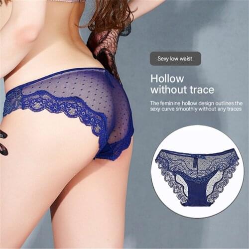Women Lingerie Sexy Lace Panties Low-Waist Underwear Breathable Mesh Sexy Ladies Panties Women Girls Triangle underpants