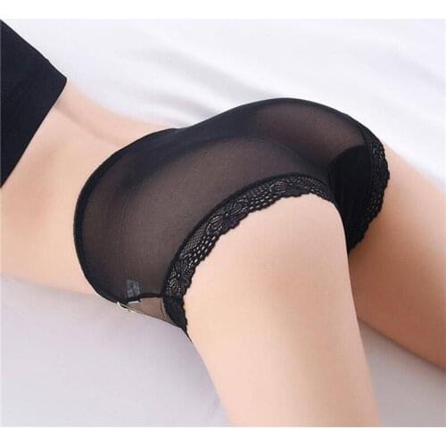 Sexy Lace Panties Women Seamless Embroidery Ladies Mesh Mid-waist Briefs Thin Section Breathable Large Size