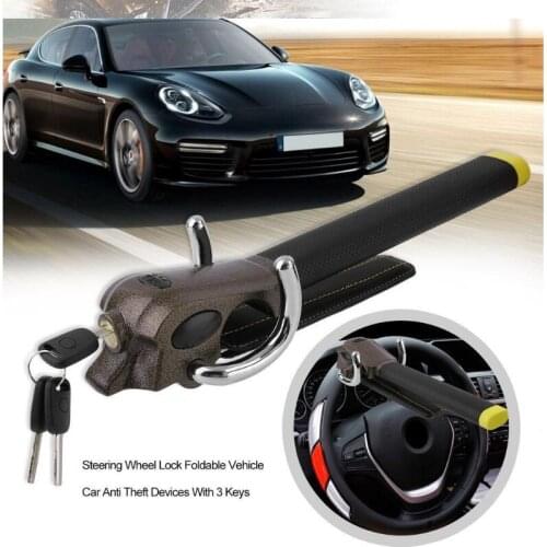 Universal New Foldable Car Steering Wheel Lock Anti-theft Three-direction Airbag Lock Car Auto Truck Security protection safe