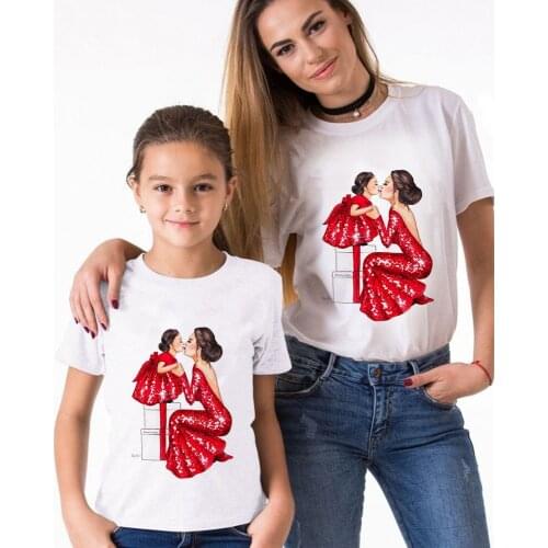 Mother and Daughter Clothes Baby Girl Clothes Family Look Outfits Vintage Beautiful T shirt Super Mom T-shirts Spring Summer