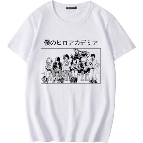 Japanese anime boku no hero academy female t-shirt cute cartoon t-shirt my hero academy school fun harajuku casual top tee