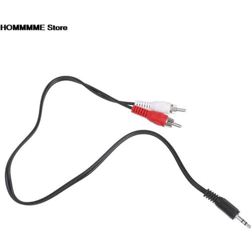 0.5M 3.5mm Jack To 2 RCA Audio Cables 3.5 Male To RCA Male Gold Plated Coaxial Aux Cable For Laptop TV DVD Amplifier Hot