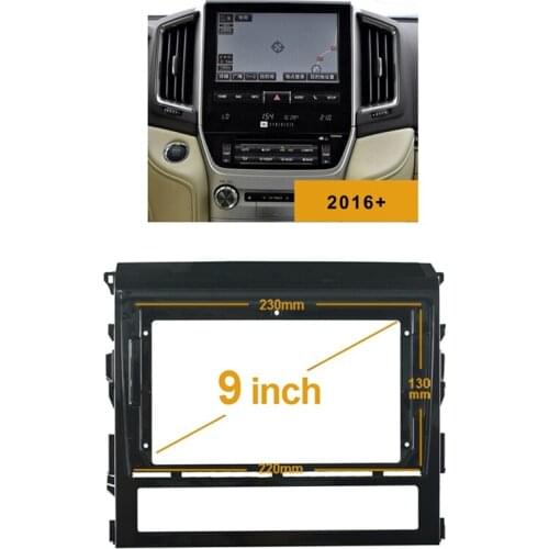 1/2Din Car DVD Frame Audio Fitting Adaptor Dash Trim Kits Fascia Panel 9Inch for Toyota LAND CRUISER 2016+Double Din