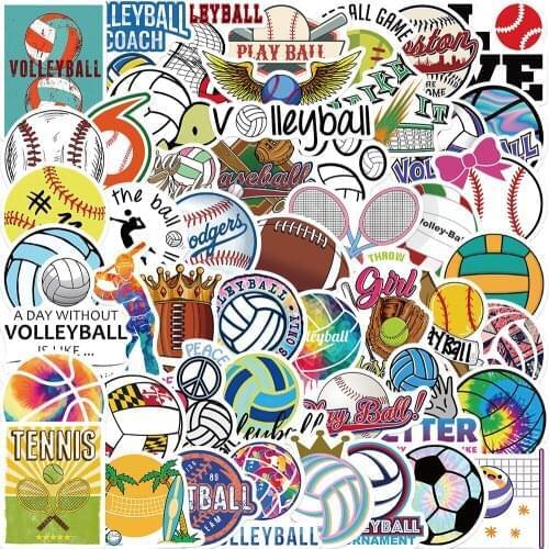 10/30/50/100PCS Cute Sport Ball Games Cartoon Stickers DIY Motorcycle Travel Luggage Phone Guitar Laptop Decals Sticker Toy Gift