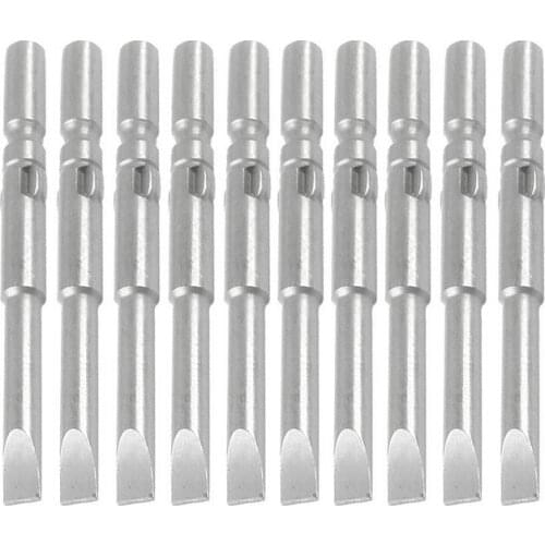 10 Pieces Slotted Screwdriver Bit S2 Steel 5mm Shank 60mm Long 4mm Flathead Screwdriver Bits