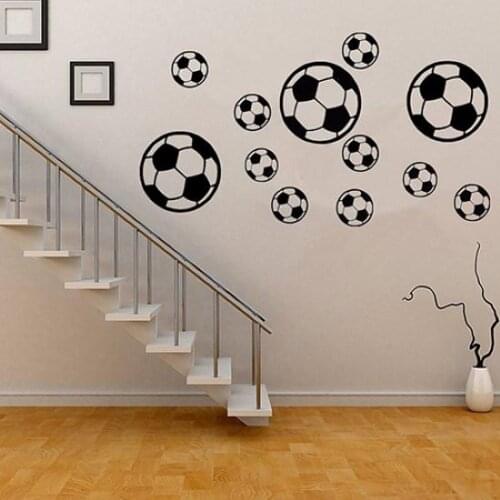 12Pcs/Set Football Soccer PVC Wall Art Sticker Decal Boys Bedroom Home Decor Family Sticker for Living Room Wall Decoration
