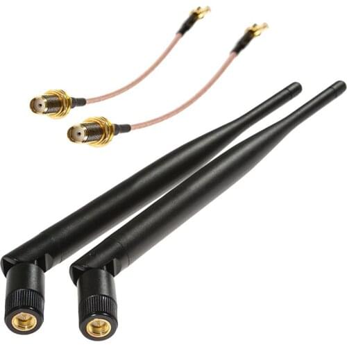 2pcs 5dBi 1090MHz&978MHz Antenna Bundle+2pcs MCX male to SMA female Connected cable