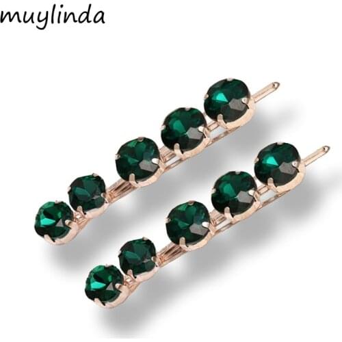 2 PCS/LOTS) Fancy Round Crystal Hair Clip MIx Color Fashion Women Hairpin Jewelry Ladies Hair Accessories