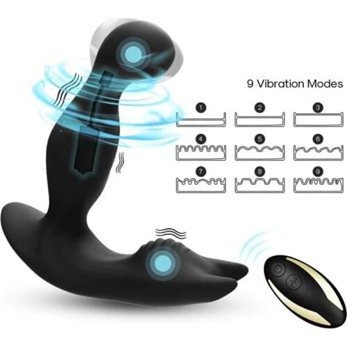 3 MOTORS with 9 VIBRATIONS Male Prostate Massage Radio-controlled Butt Plug G-Spot Stimulate SM Gay Anal Toys